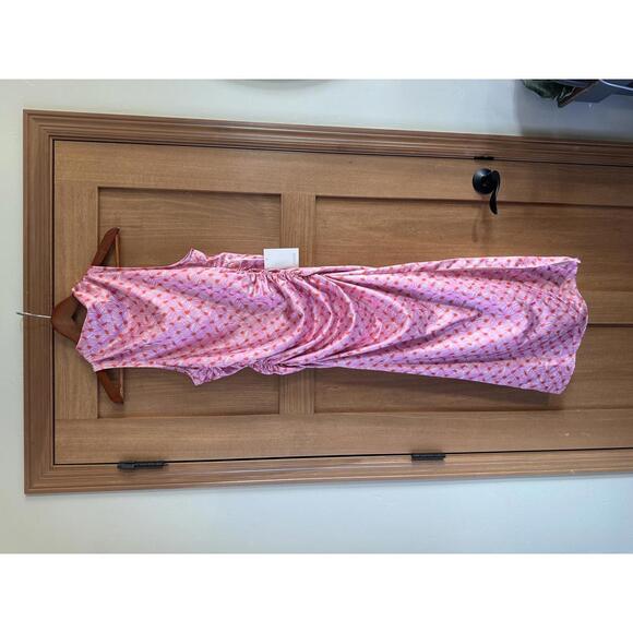 NWT Parker The Ayla Ruched Mock-Neck Satin Midi Dress in Cashmere Rose Women’s 8 - Picture 2 of 15